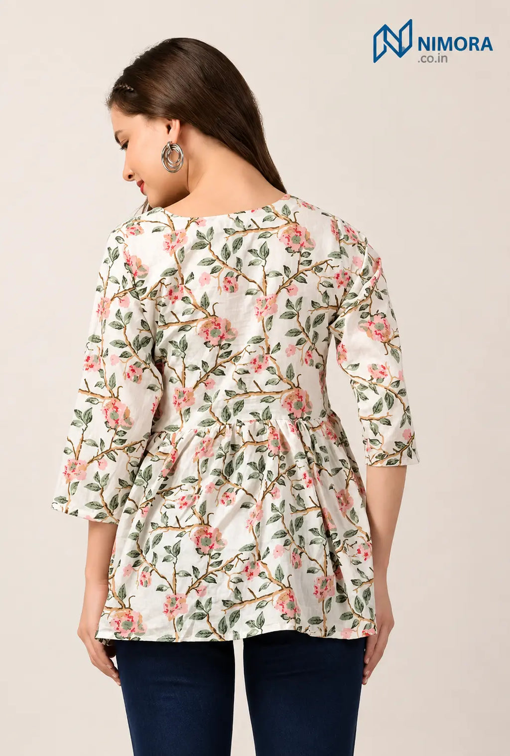 Women's floral print top | college wear short kurtis s Nimora