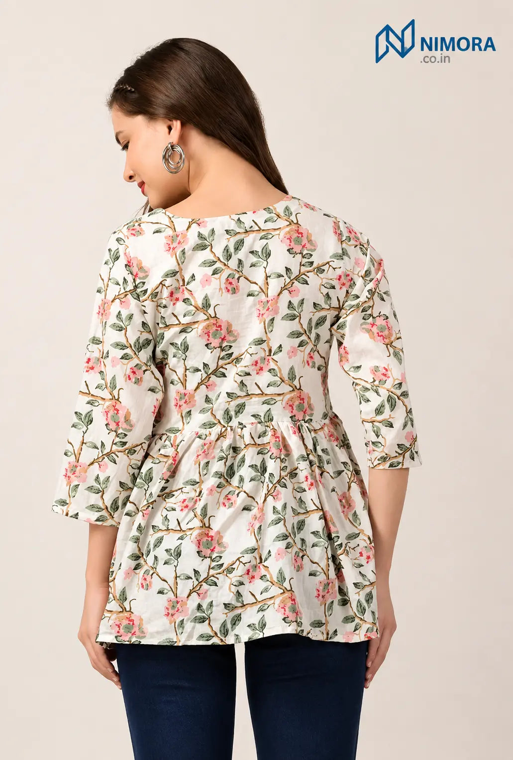 Women's floral print top | college wear short kurtis s Nimora