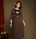 Traditional Cotton Ajrakh Printed Kurti For Women| college wear short kurtis Satna Nimora